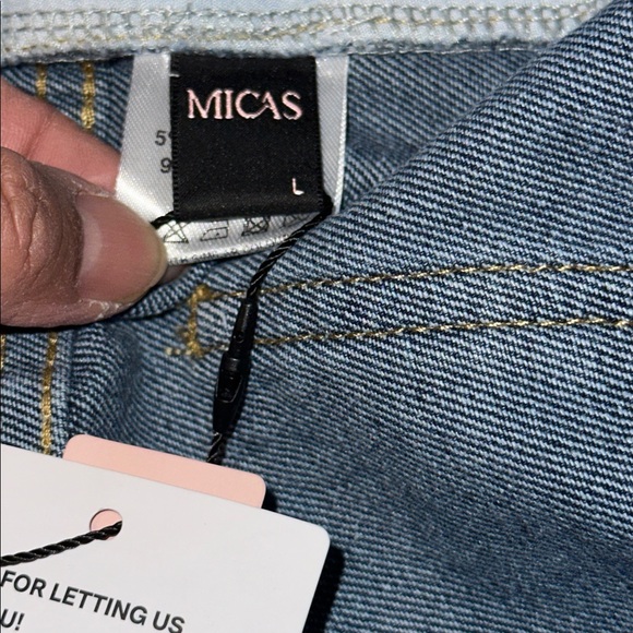 Micas Unique Floral Lace Overlay Denim Jeans NWT - Picture 11 of 13